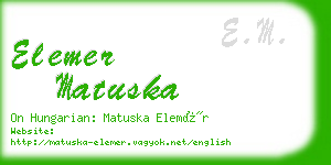 elemer matuska business card